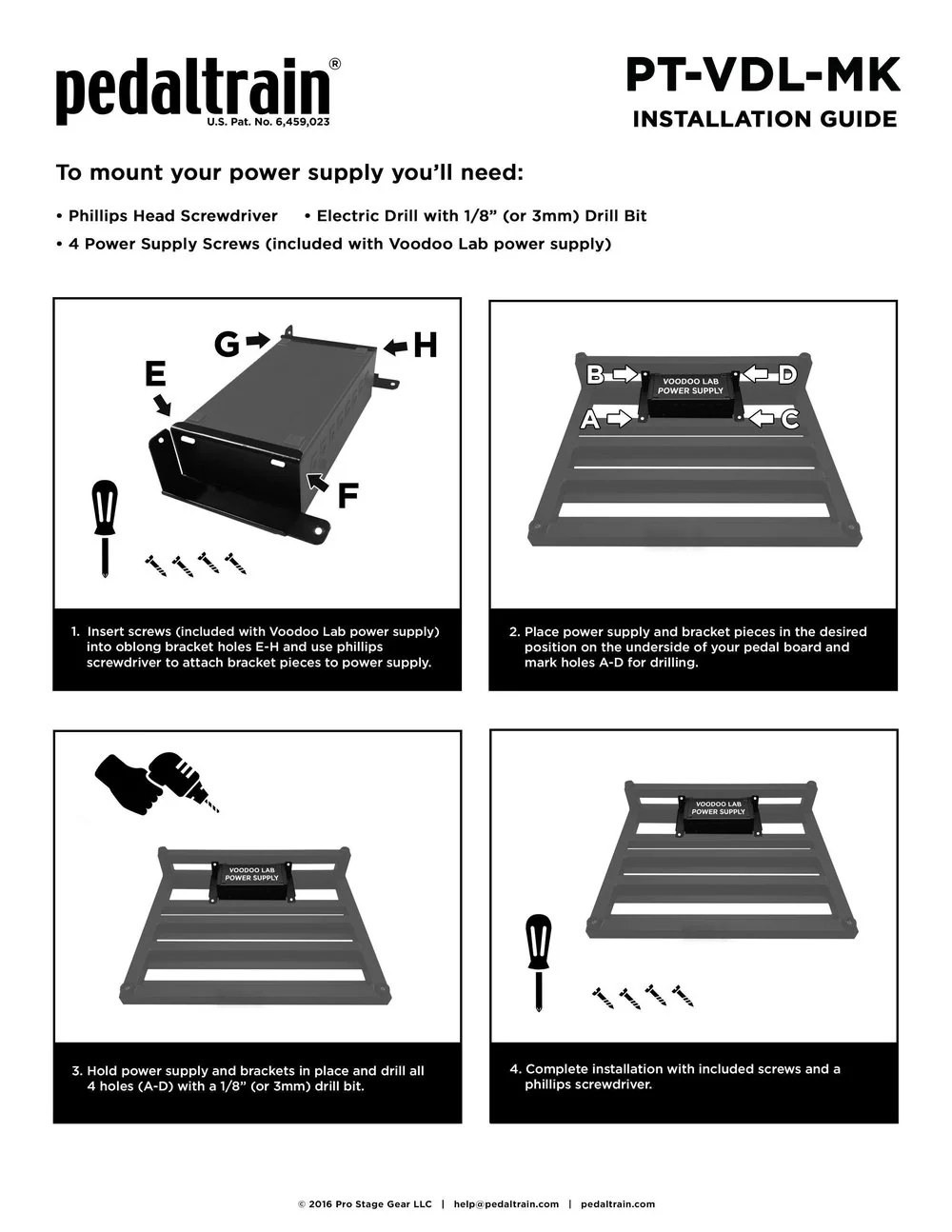 Pedaltrain Voodoo Lab Power Supply Mounting Kit for Novo, Classic, XD and Terra Series (PT-VDL-MK) - Image 4